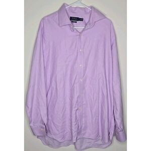 Polo Ralph Lauren Men's Easy Care Dress Shirt Sz 17- 34/35 Lavender‎ Cotton